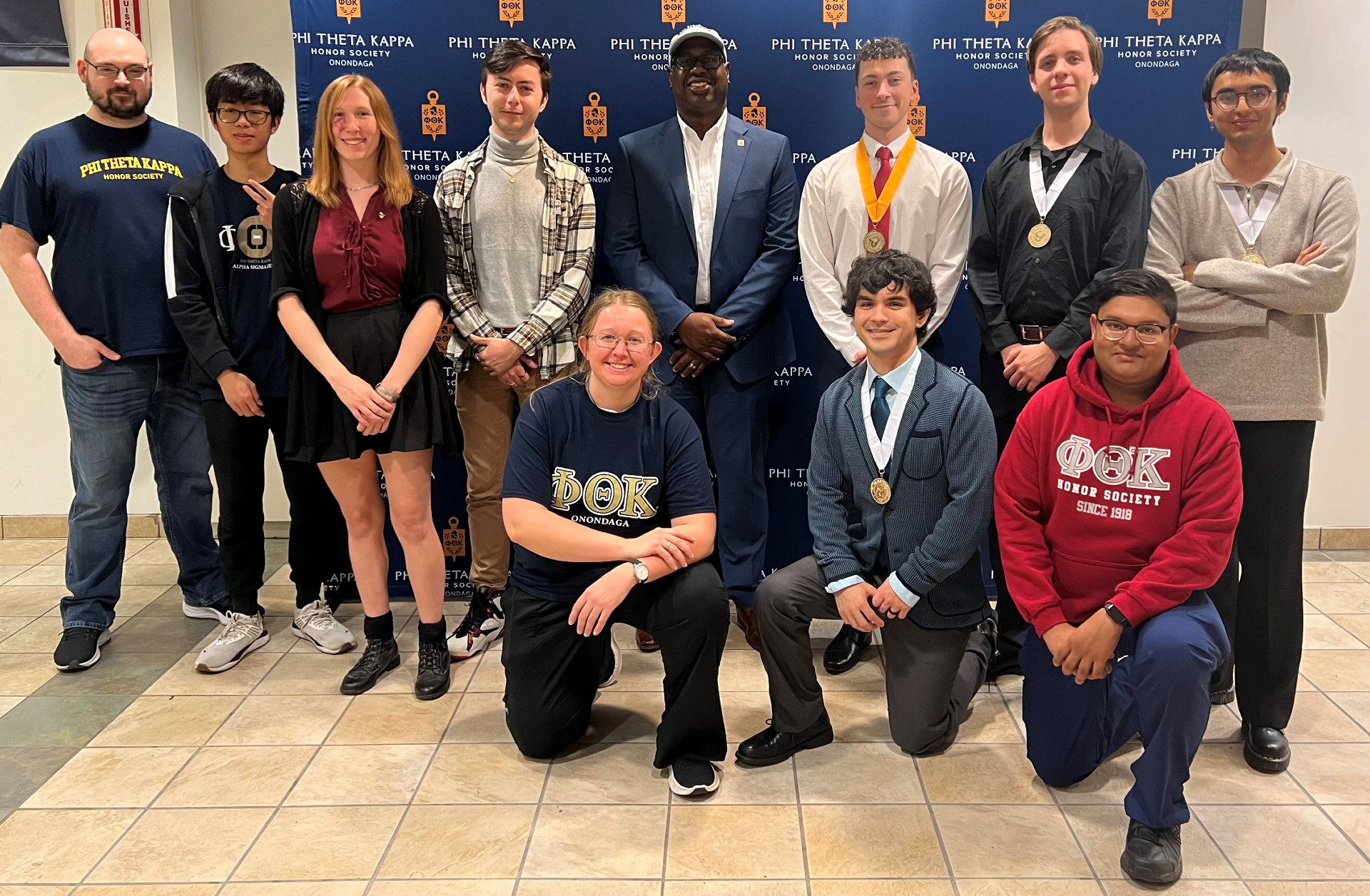 OCC President Dr. Warren Hilton (back row, center) is pictured with students who make up the Phi Theta Kappa Leadership Team.