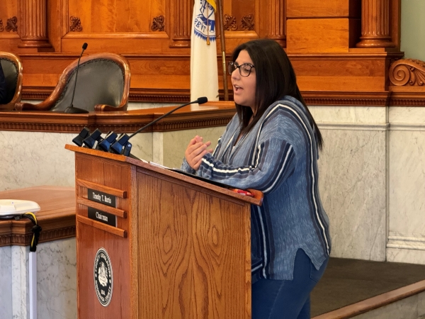 Duran spoke with lawmakers at the Onondaga County Legislature earlier this week. She joined OCC President Warren Hilton for the College's budget presentation.