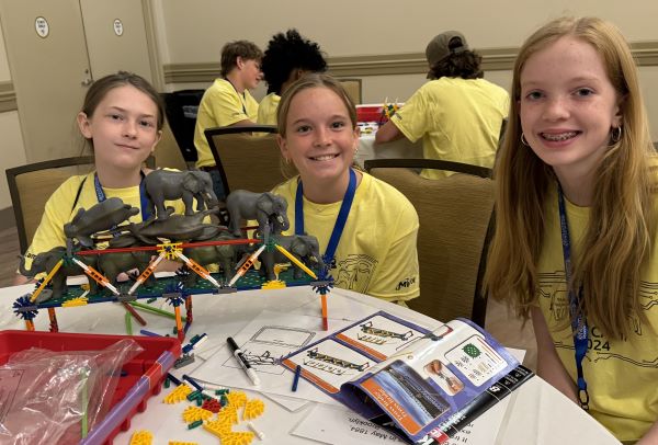 Students collaborated to successfully build bridges during Micron-sponsored Chip Camp.
