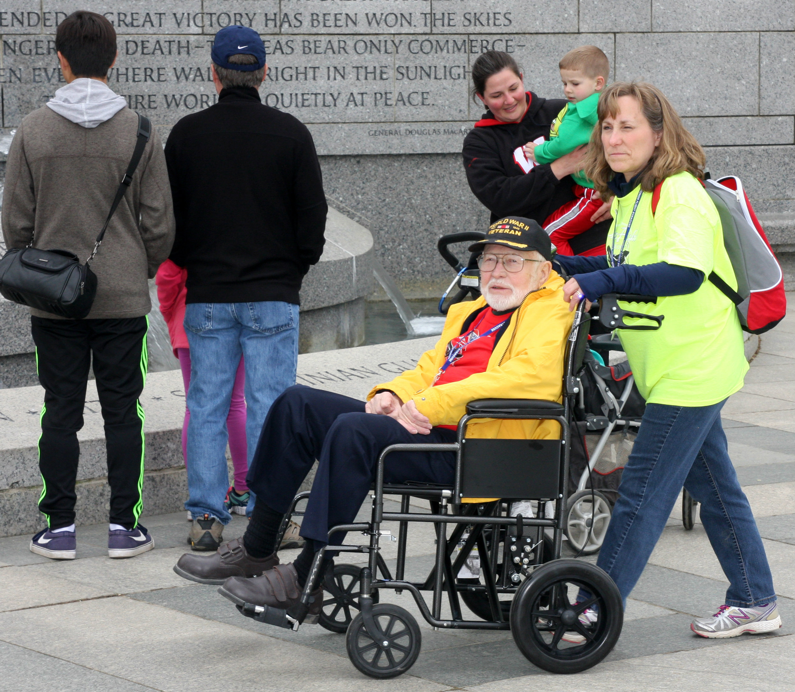 Mawhinney visits the World War II Memorial.