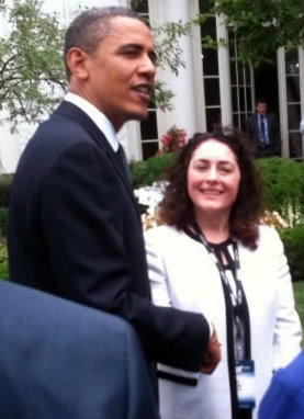 Penizotto in the Rose Garden at the White House with President Obama