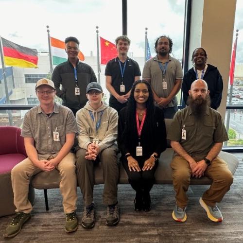 OCC students interning at Micron in Boise, Idaho this summer include (front row, left to right): Duke Sturgis, Vincent Hubbard, Allison Wilcox, and Timothy Szarek, (back row left to right) RJ Tinsley, Hunter Garrett, Kah-Lelle Akins, and Ericka Ruffin.