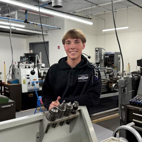 Skylor Kelley is a P-TECH student from Hannibal High School who is studying Mechanical technology on campus. Next year he will complete his high school diploma and OCC associate degree.