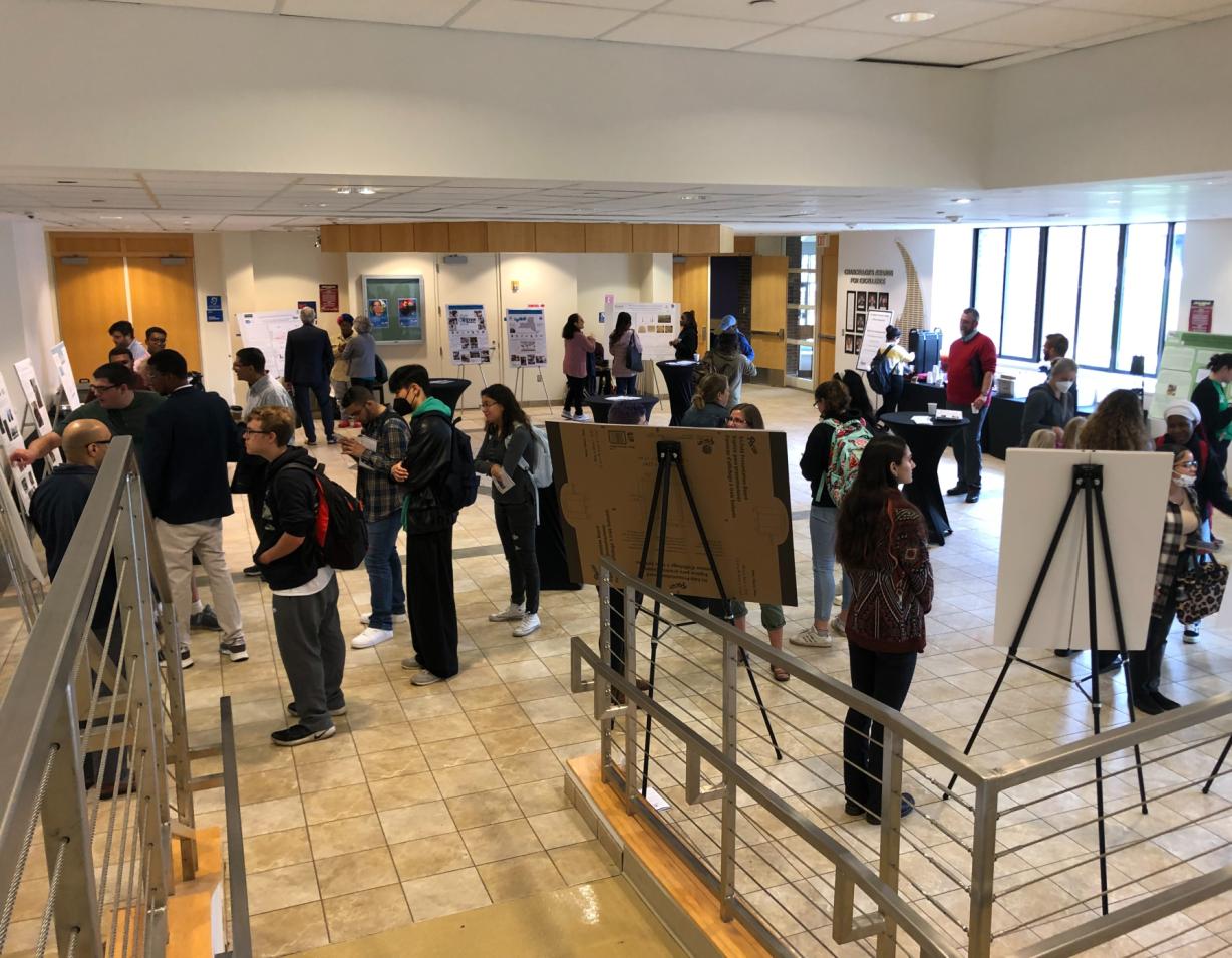Students show off their summer research during the Science Symposium at Storer Auditorium. Students show off their summer research during the Science Symposium at Storer Auditorium.