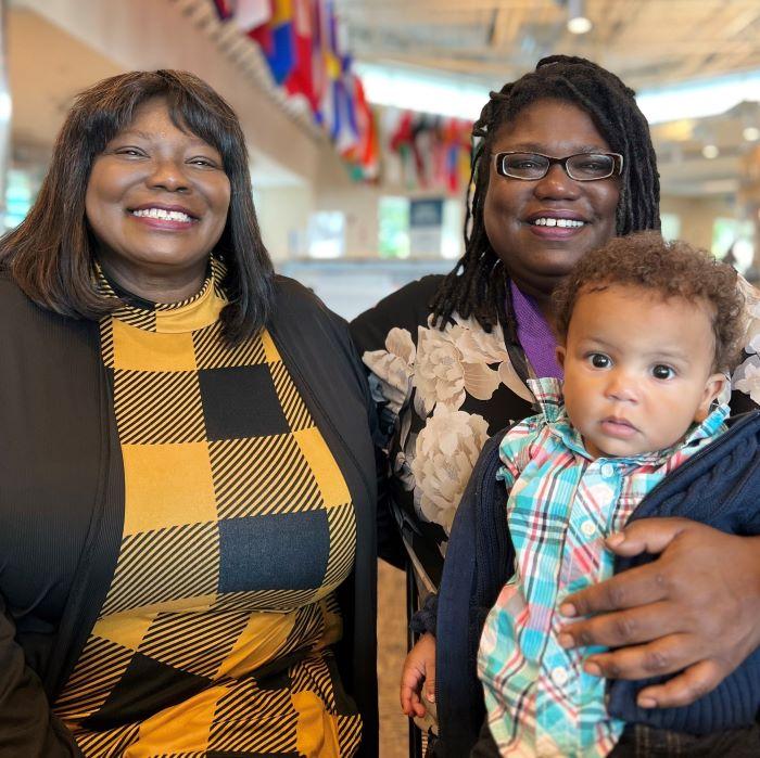 Barbara Wiggins (left) and her daughter Tanisha Wiggins (right) will complete their Human Service degrees this December. Also pictured is Tanisha's son, Jonathan who attends OCC's Children's Learning Center with his sister, Marlay. Barbara Wiggins (left) and her daughter Tanisha Wiggins (right) will complete their Human Service degrees this December. Also pictured is Tanisha's son, Jonathan who attends OCC's Children's Learning Center with his sister, Marlay.
