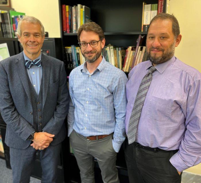 Dean Michael O'Connor (left), Dr. Matt DelConte (center), and Dr. Malkiel Choseed (right) will be presented with a prestigeous national award for the significant changes they led in how reading and writing are taught on the Onondaga Community College campus. Dean Michael O'Connor (left), Dr. Matt DelConte (center), and Dr. Malkiel Choseed (right) will be presented with a prestigeous national award for the significant changes they led in how reading and writing are taught on the Onondaga Community College campus.